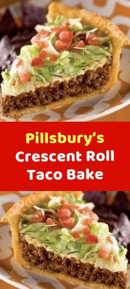 Triple chocolate cake this recipe illustrates. Pillsbury's Crescent Roll Taco Bake This recipe is fun and ...