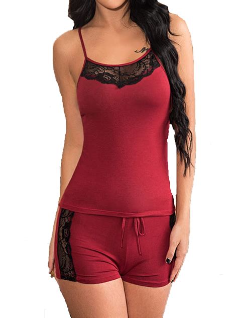 A Wise Choice Satisfaction Guaranteed Global Fashion Sexy Women Lace Cami Vest Shorts Ladies