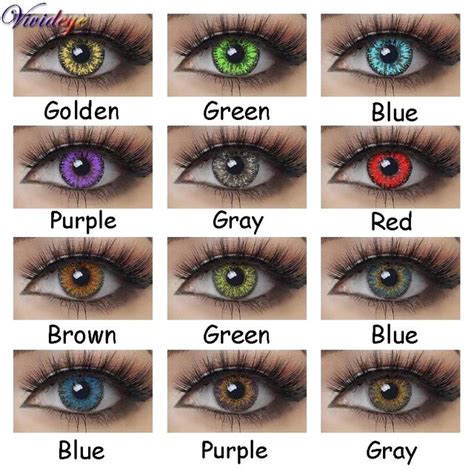 Vivideye 2pcspair Halloween Color Contact Lenses For Eye Red Blue