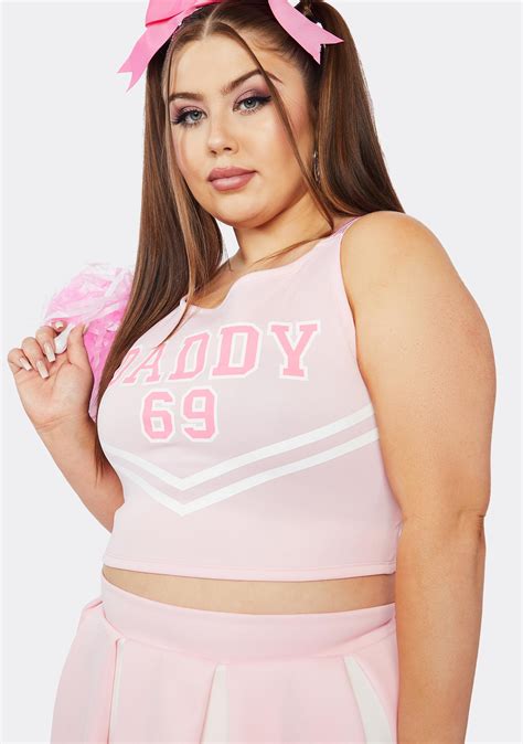 Plus Size Dolls Kill Halloween Daddy S Cheerleader Costume Pink Hot