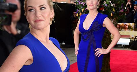 Kate Winslet Flashes Her Cleavage And Looks Amazing In Daring Blue