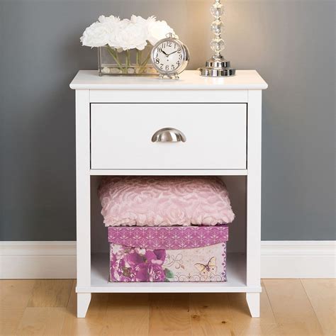The bedroom furniture set came with everything you needed: Prepac Yaletown 1-Drawer Tall White Nightstand | Tall ...