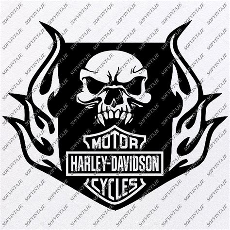 Harley Davidson Svg File Skull Harley Davidson Svg Design Clipart Tat