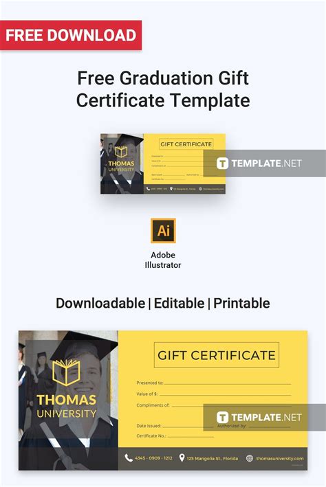 Free Graduation T Certificate Template In 2020 T Certificate