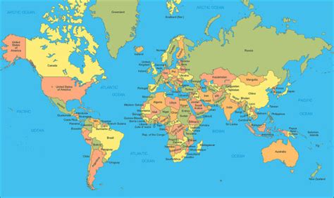 Mapamundi Político Satelital Físico Mudo Orográfico Con Países