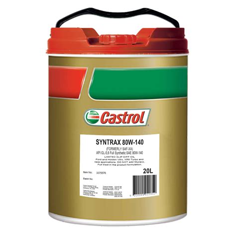 Castrol Syntrax Limited Slip Differential Oil 80w 140 20l 3375576