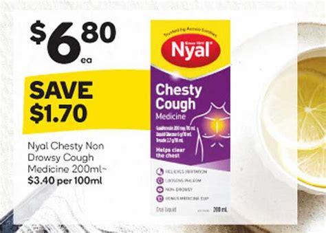 Nyal Chesty Non Drawsy Cough Medicine 200ml Offer At Woolworths