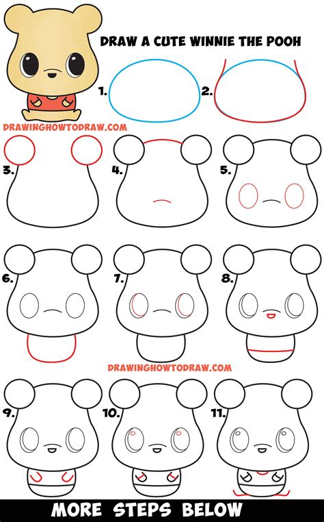 Draw in some wrinkles on the right side of his sleeve by his armpit. How to Draw a Cute Chibi / Kawaii Winnie The Pooh Easy ...