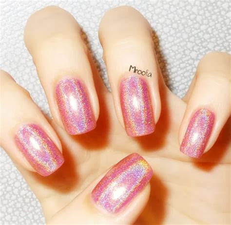 1pc Holographic Holo Glitter Nail Polish Varnish Hologram Effect Pink