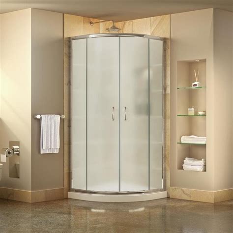 Best lowes shower kits for modern bathroom design. Shop DreamLine Prime White Acrylic Floor Round 2-Piece Corner Shower Kit (Actual: 74.75-in x 36 ...