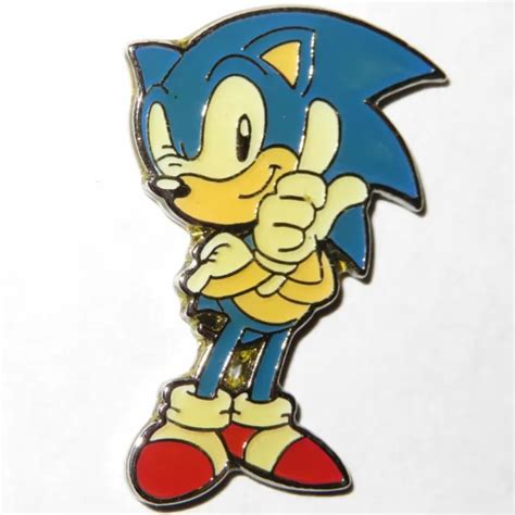 1991 Sonic The Hedgehog Japan Wink Pose Pin Badge Sega Enamel 90s