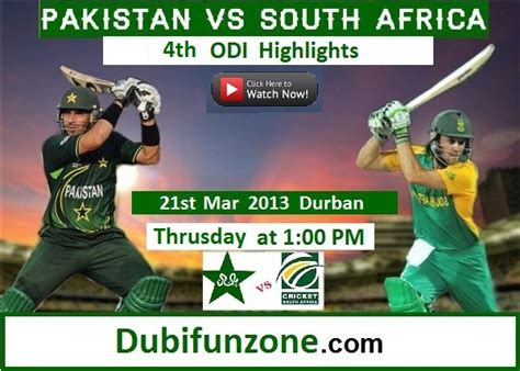 That makes the series against south africa easily the most high profile cricket event in pakistan in the new era. Pakistan-vs-South-Africa-4th-ODI-Highlights 21 Mar 2013 ...
