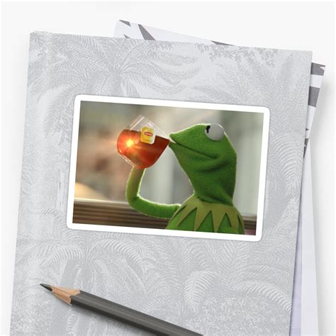 Kermit The Frog Sipping Tea Stickers By Twinarts Redbubble