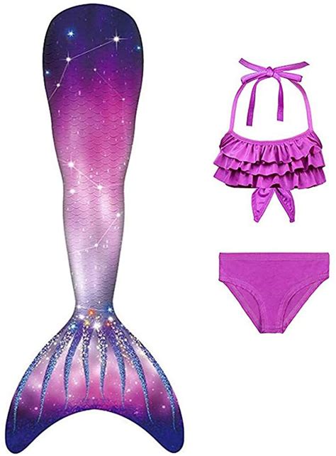 Ropa De Baño Ropa Dnfun Traje De Baño De Cola De Sirena Para Niñas Con