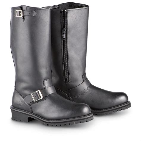 Men S Guide Gear® Side Zip Engineer Boots Black 185457 Motorcycle And Biker Boots At Sportsman