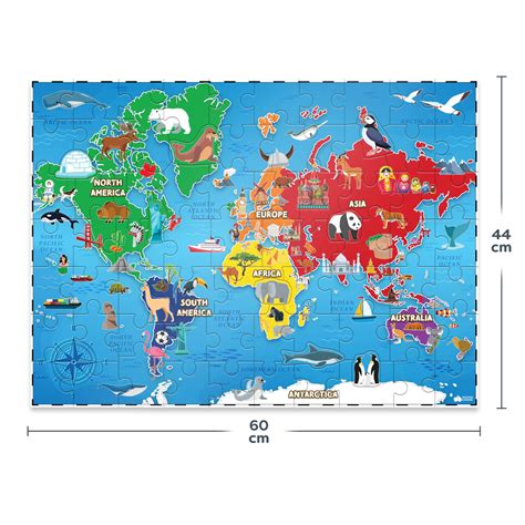 World Map Puzzle For Kids 75 Piece World Puzzles With Continents
