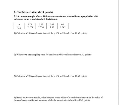 Solved 2 Confidence Interval 14 Points 21 A Random