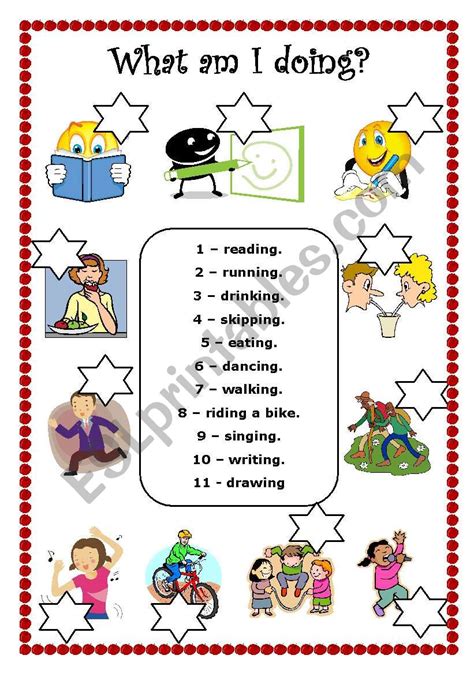 What Am I Doing Esl Worksheet By Trixie1973