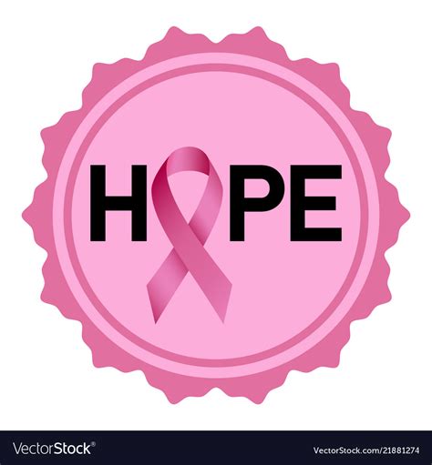 Breast Cancer Hope Logo Realistic Style Royalty Free Vector