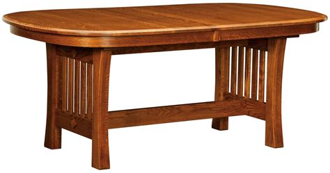 Arts And Crafts Trestle Table Amish Solid Wood Tables Kvadro Furniture