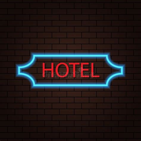 Hotel Neon Sign Brick Wall Stock Illustrations 440 Hotel Neon Sign Brick Wall Stock