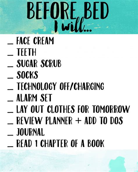 Here are some things to implement into. Nighttime Routine Checklist | Routine printable, Night ...