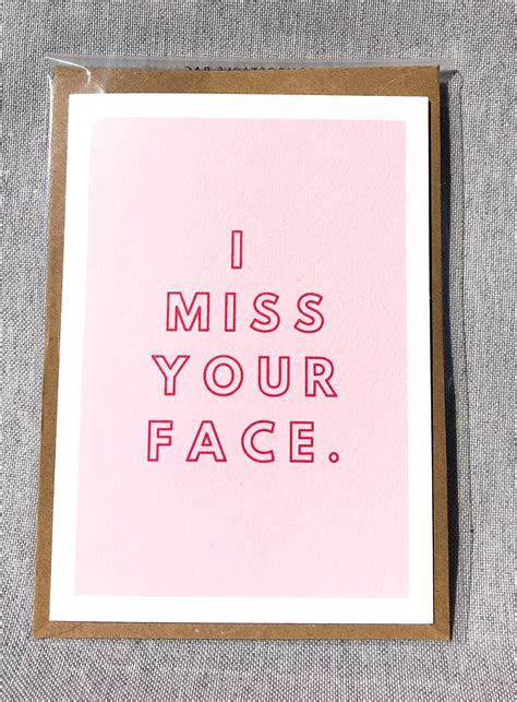 I Miss Your Face Greetings Card A6 Etsy