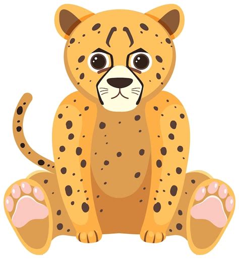 Free Vector Cute Cheetah In Flat Cartoon Style