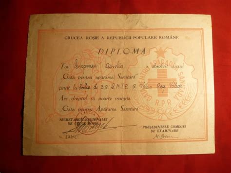 Diploma Brevet Ptinsigna Gata Ptapararea Sanitara Frara Okaziiro