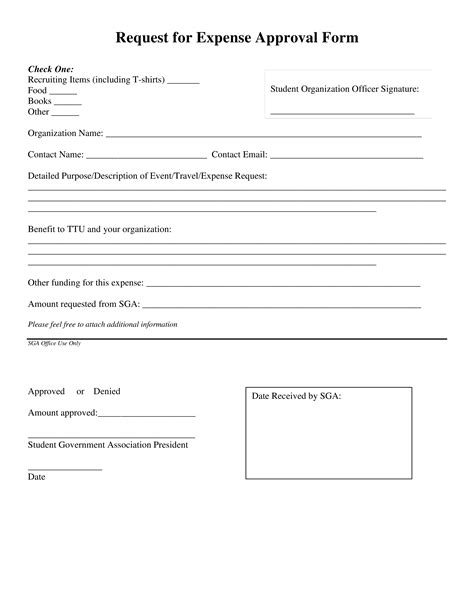 expense approval request form templates