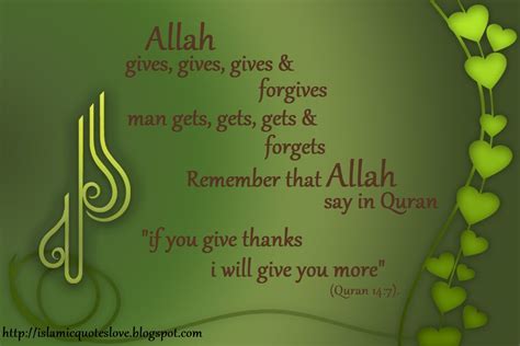 Allah gives gives gives and forgives man gets gets gets 
