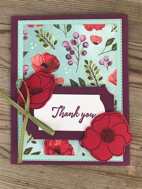Thank You Card Poppy Cards Flower Cards Stamping Up Cards