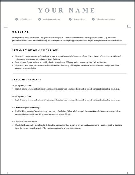 Skills Based Resume Template Microsoft Word Resume Example Gallery