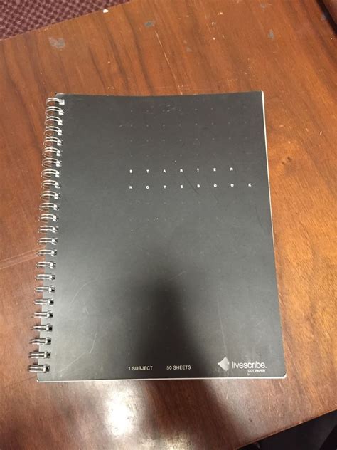 Livescribe Dot Paper 1 Subject Starter Notebook Black Notebook Binder