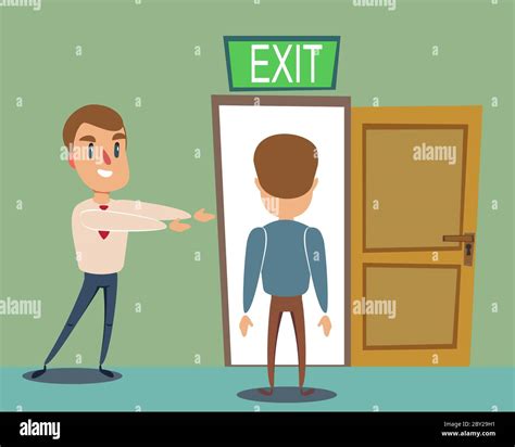 Businessman Opening Door House Stock Vector Images Alamy