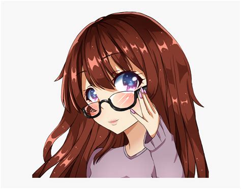 Anime Girl With Brown Hair And Glasses Hd Png Download Transparent Png Image Pngitem