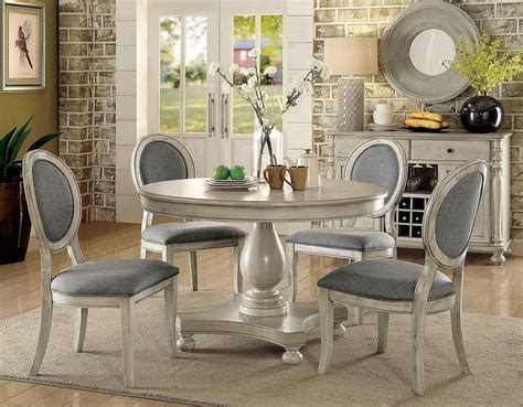 Siobhan Round Dining Room Set Antique White By Furniture Of America