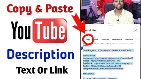 How To Copy Text From Youtube Description Description Copy Kivabe