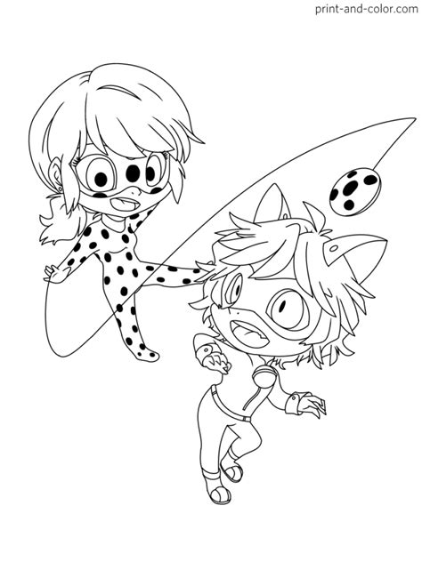 Miraculous Tales Of Ladybug And Cat Noir Coloring Page 11 Chibi