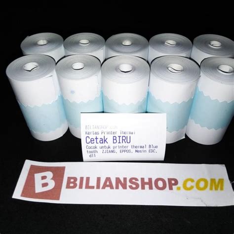 Jual Kertas Kertas X X Struk Kasir Printer Mm Biru Thermal Roll Shopee