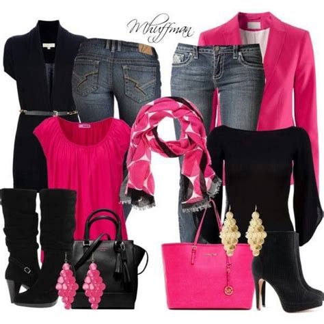 Pink Black And Demin Fashion Cute Outfits Fashion Outfits