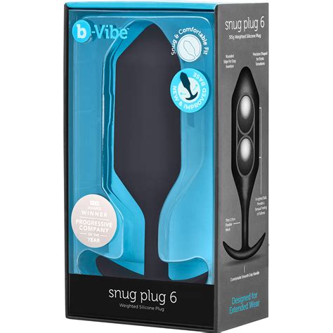 B Vibe Snug Plug 6 Xxxl Silicone Weighted Butt Plug Black