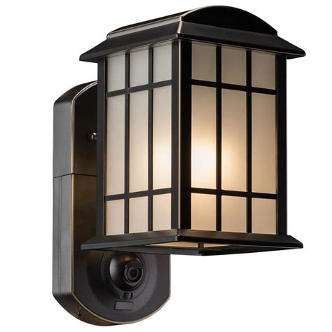 Craftsman Smart Security Oil Rubbed Bronze Metal And Glass Outdoor