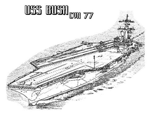 Gambar Nimitz Aircraft Carrier Navy Ship Coloring Pag