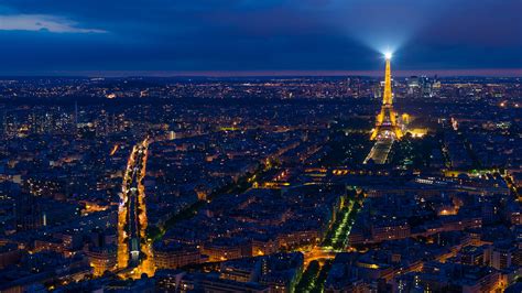 Eiffel Tower Night City Paris France City Lights 4k 1538064754