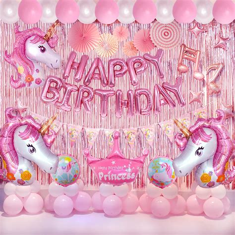 Buy Gogogoodie Unicorn Party Decorations For Girls Pink And White
