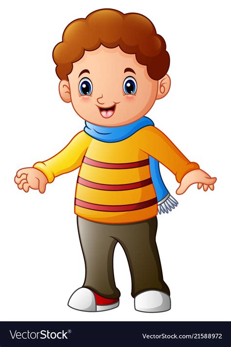Cartoon Boy With A Scarf Royalty Free Vector Image