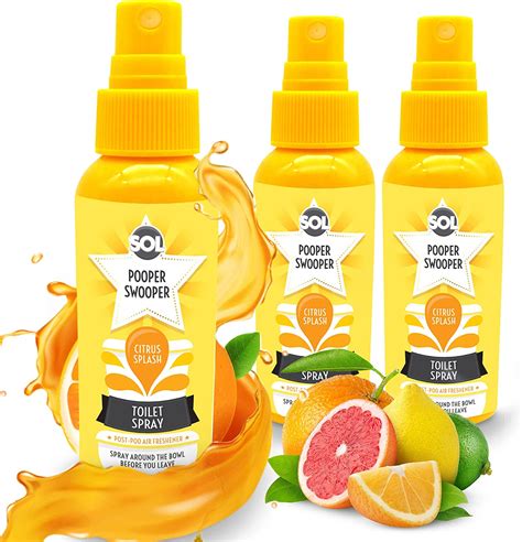 3pk X 60ml Sol Pooper Swooper Toilet Spray Citrus Splash Fragrance