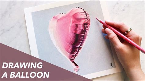 Drawing A Realistic Foil Heart Balloon Youtube