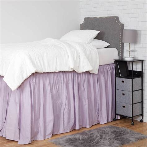 Extra Long Dorm Bed Skirt Light Pink Dorm Bed Skirts Dorm Bedding